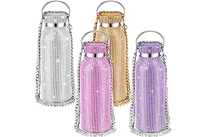 4 Pcs Diamond Water Bottle with Chain
