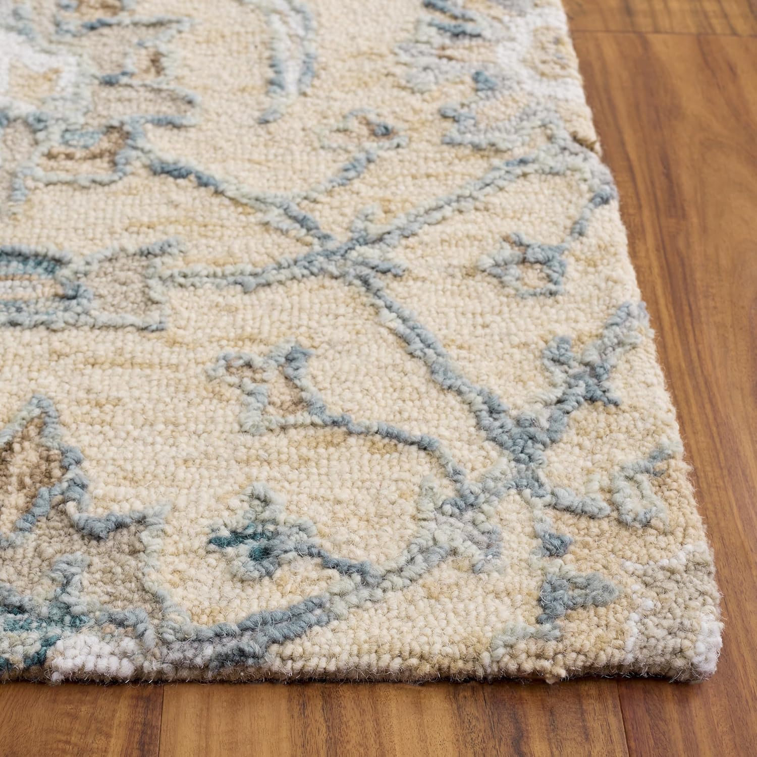 SAFAVIEH Area Rug 8x10 - Metro Collection - Large - Beige & Grey, Handmade Wool, Ideal for Living Room, Bedroom, Dining Space (MET235B)