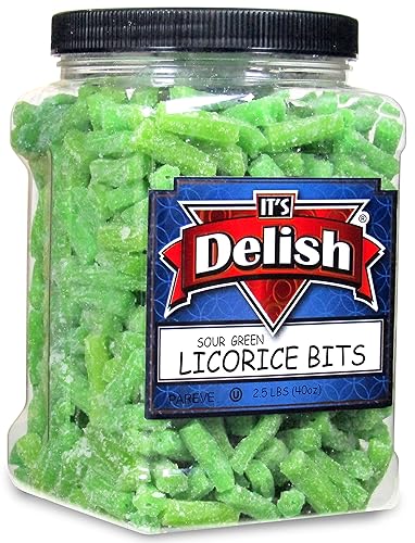 Miniatura 4 de Its Delish - Brocas de regaliz verde manzana ácida, tarro jumbo de 2.5 libras (40 onzas), estilo original, sabor a manzana verde ácida, gran regalo,