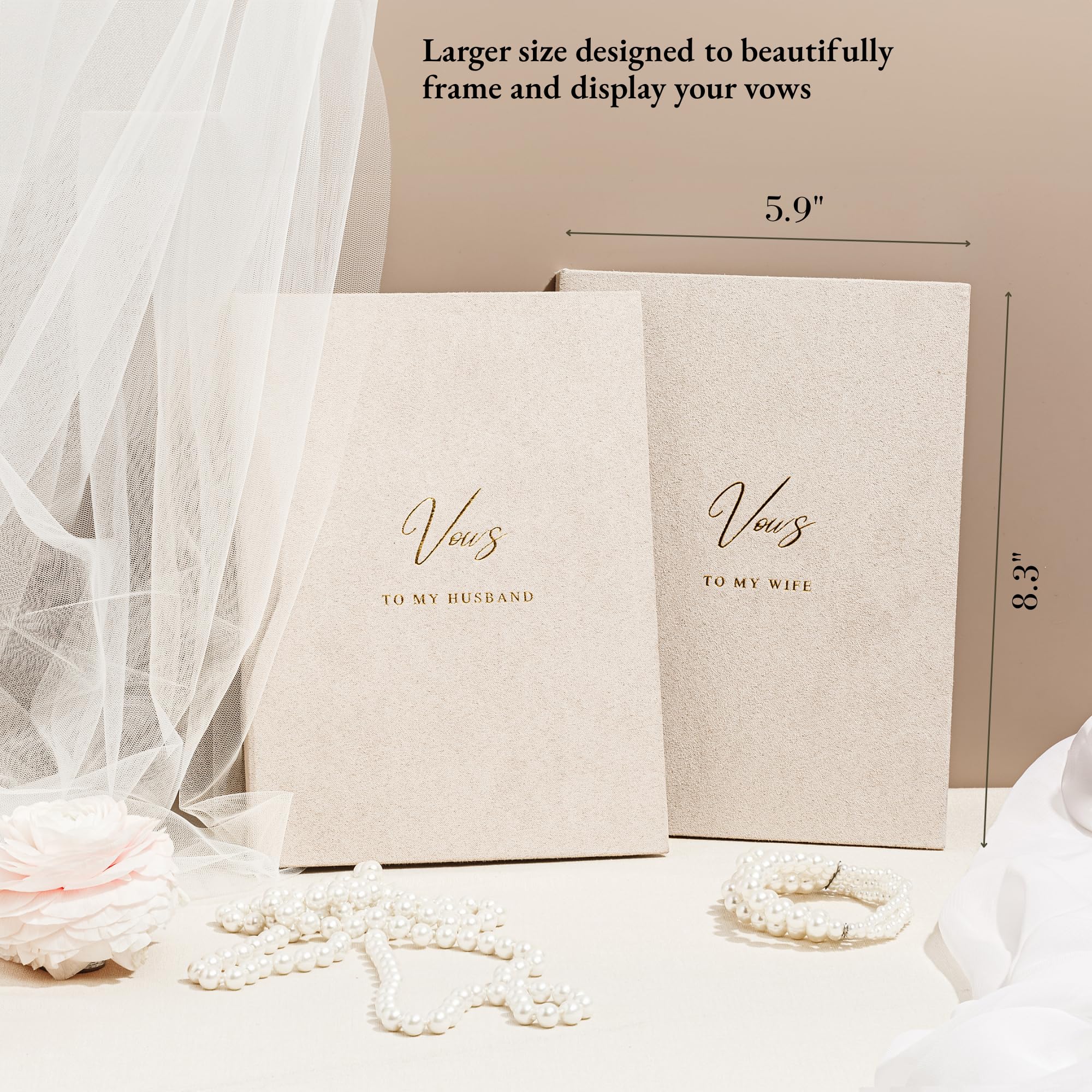 L.I.L.O.U Set di 2 libri per le promesse nuziali, copertina rigida