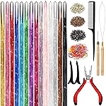 Hair Tinsel Kit (48 Inch,14 Colors, 3500 strands), Tinsel Hair Extensions with Tools, Heat Resistant Fairy Hair Tinsel Kit for Women Hair Accessories