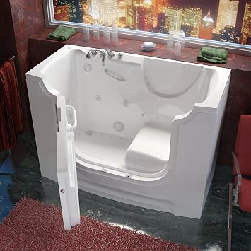 MT3060WCALWD Wheelchair Accessible 30 by 60 by 42-Inch Dual Hydrotherapy and Air Jetted Walk In Bathtub Spa Left Side Door, White