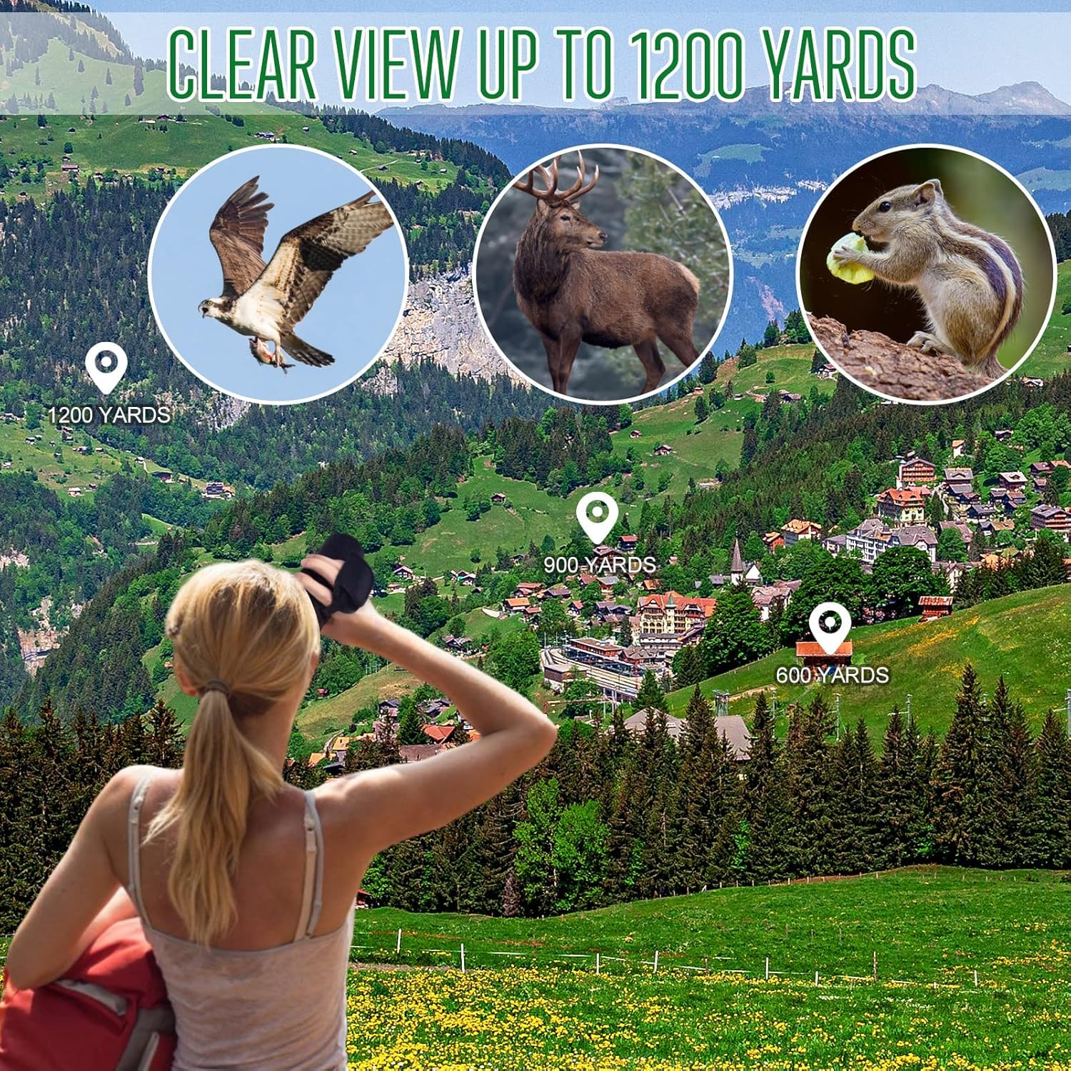 Télescope monoculaire HD 10-30 x 50 HD avec support pour smartphone et trépied, monoculaire étanche pour téléphone portable pour l'observation des animaux sauvages, l'observation des oiseaux, la