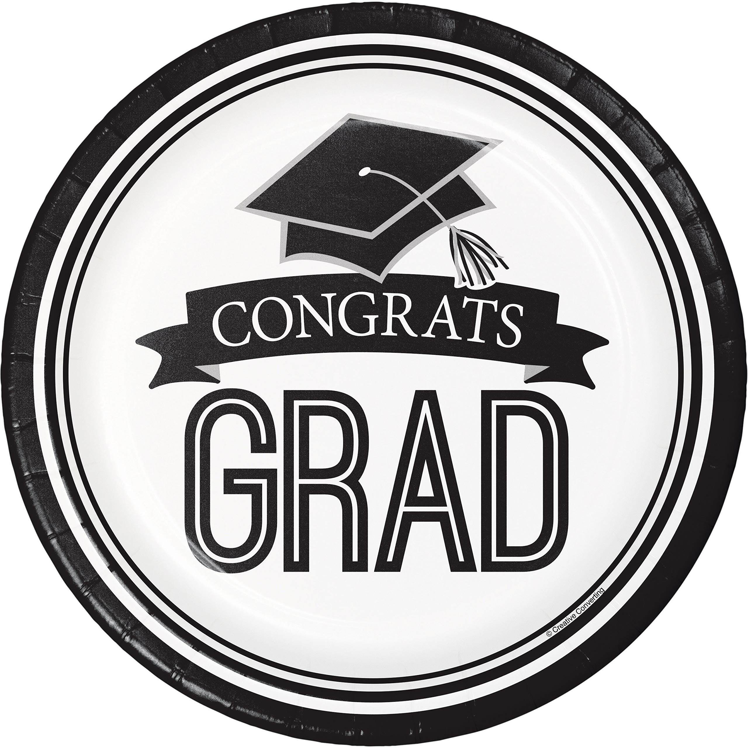 Creative ConvertingGraduation School Spirit White Dessert Plates, 54 ct