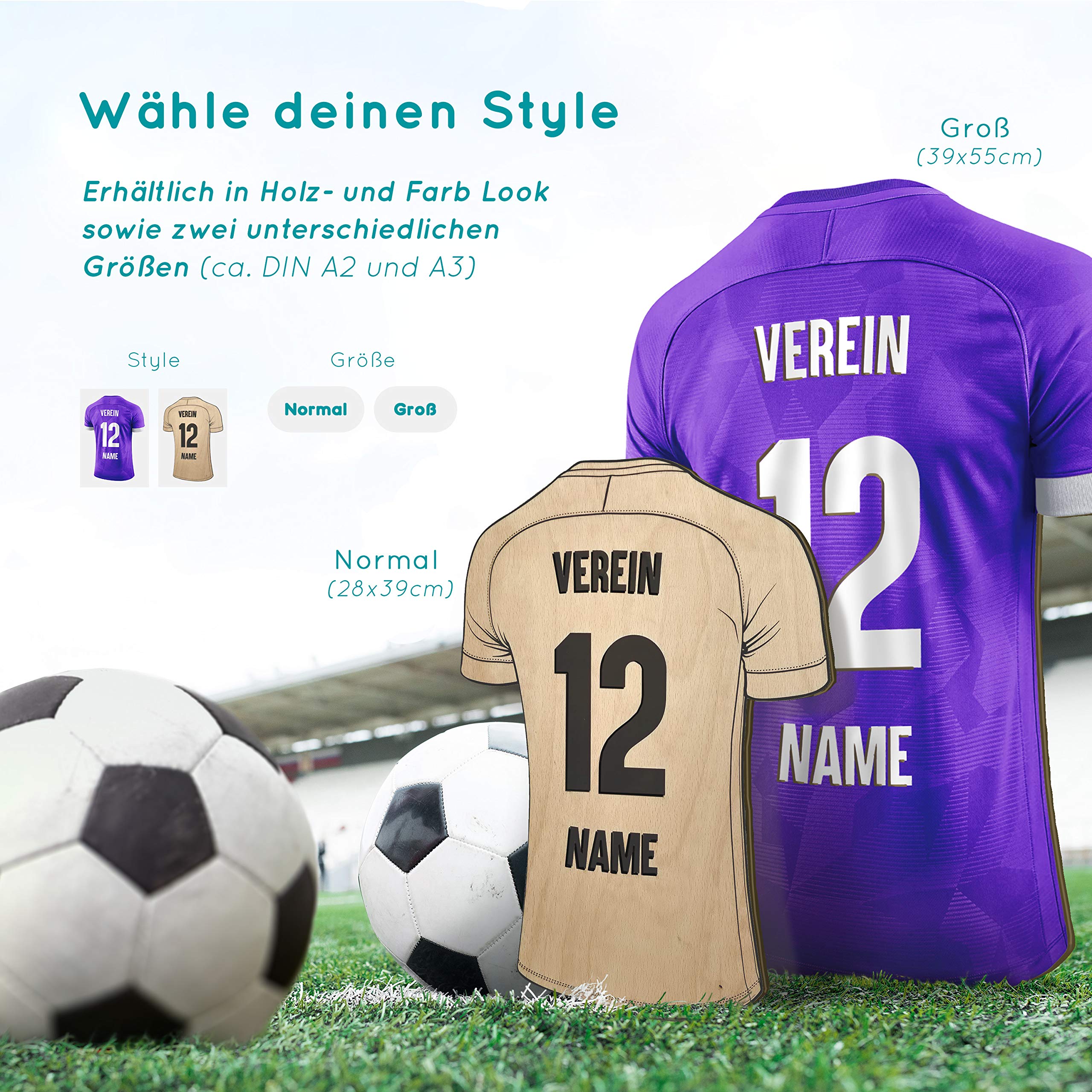 Elbeffekt Trikotlampe für AUE Fans aus Holz - personalisierbares Geschenk - schenke Dein individuellen AUE Fanartikel aus Echtholz