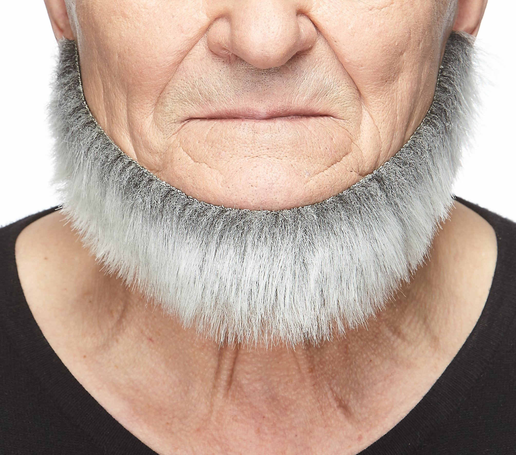 Mustaches Self Adhesive, Novelty, Morman Fake Beard, False Facial Hair, Costume Accessory for Adults, Gray with White Color
