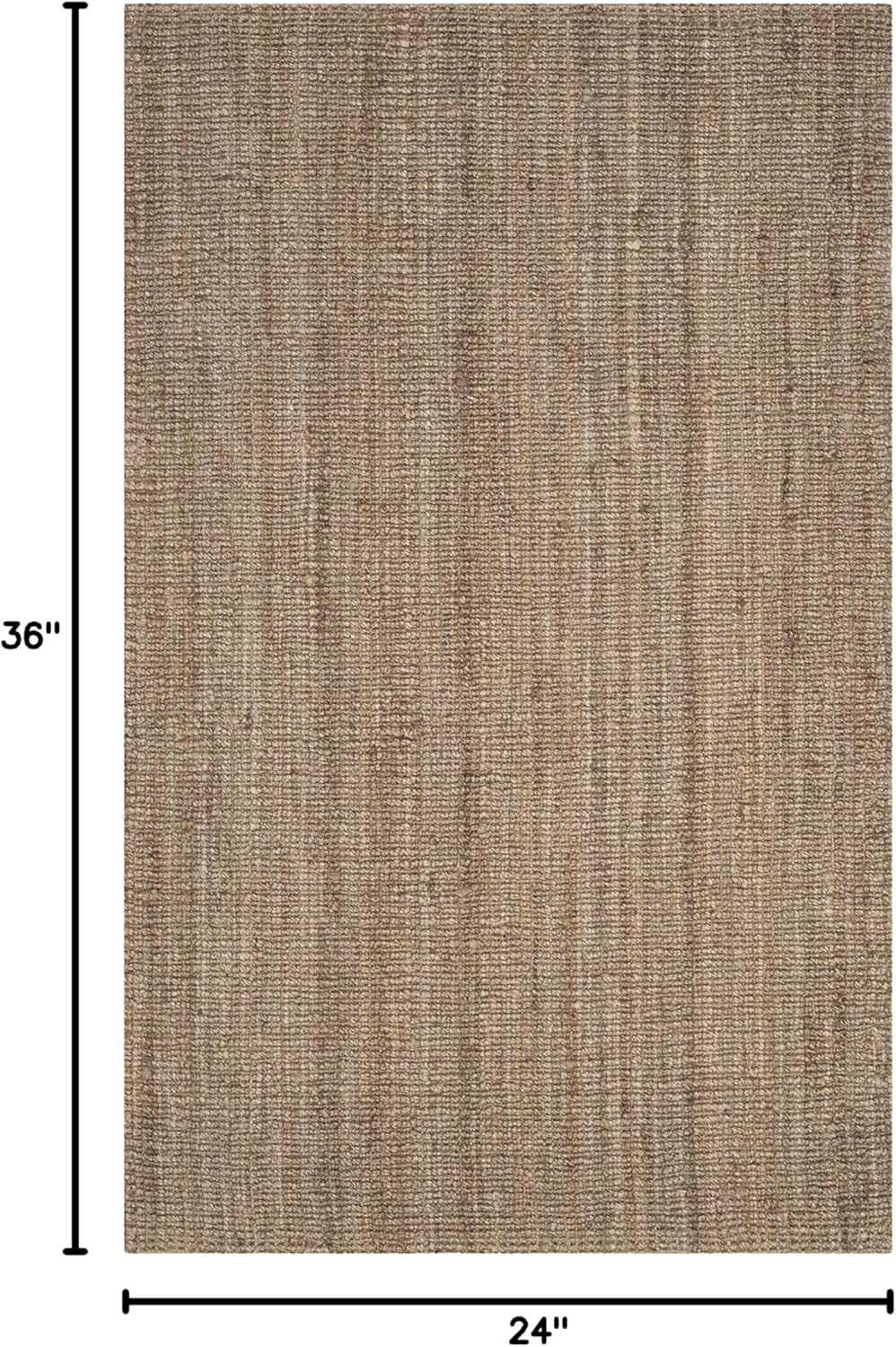 SAFAVIEH Area Rug 2x3 - Natural Fiber Collection - Natural & Grey, Handmade Jute, Farmhouse Style, Chunky Textured Thick Pile (NF447M)