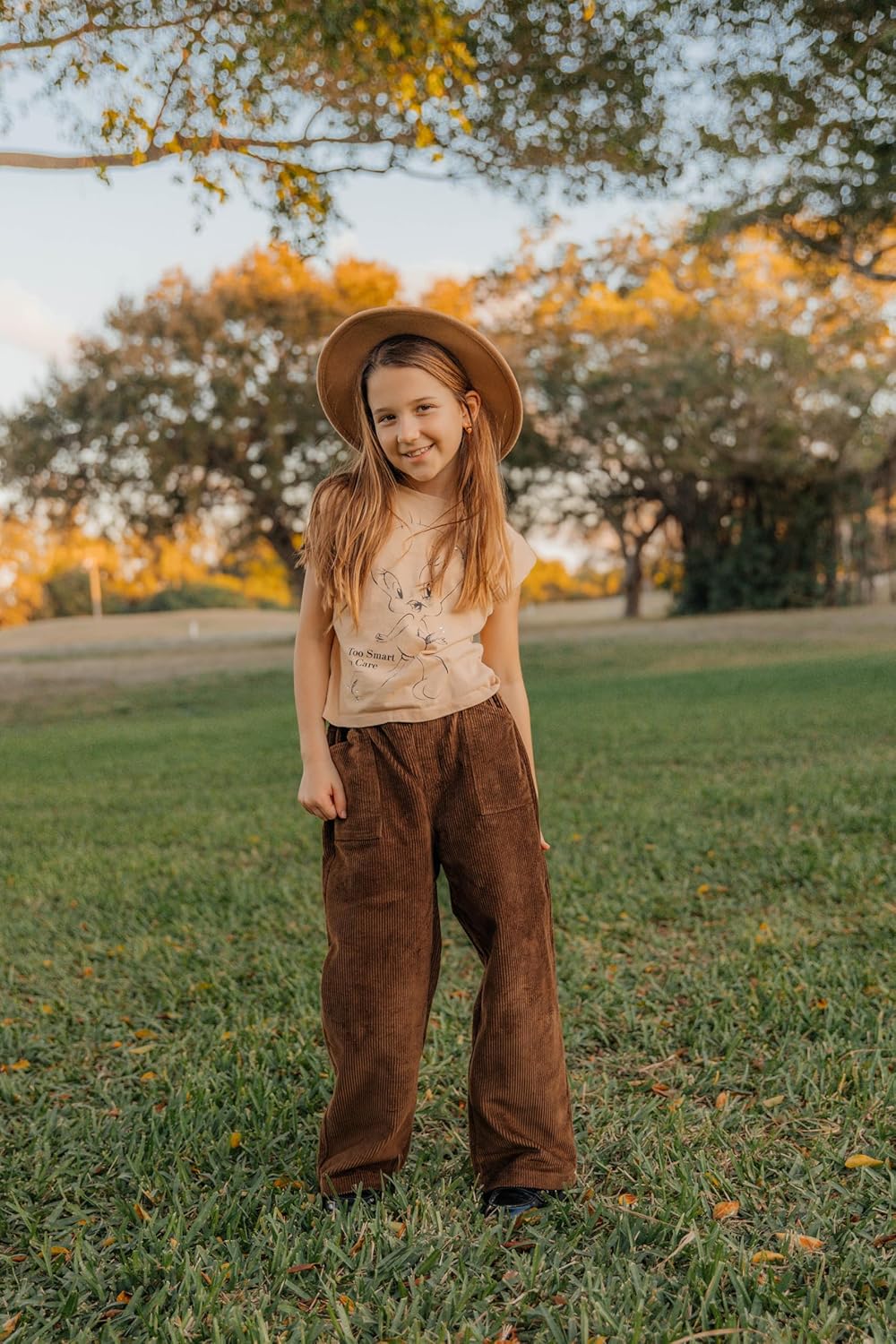 Rolanko Girls Wide Leg Corduroy Pants High Waist Trousers Vintage Kids Pants Streetwear Casual 4-12 Years - Image 7