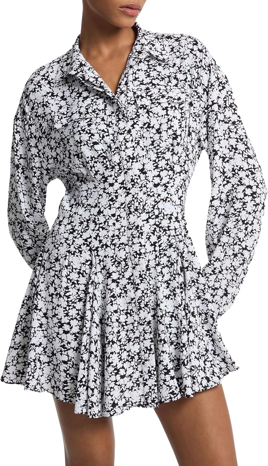 Michael Kors Women's Mini Pleat Shirt Dress