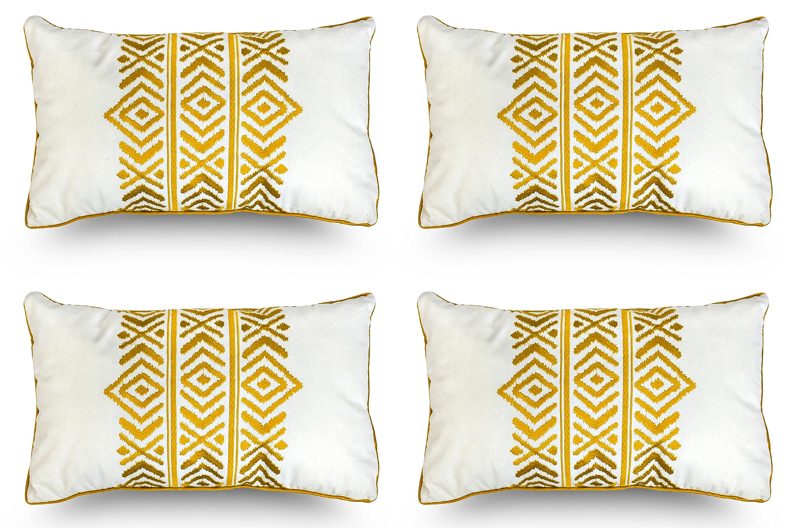 Juego de 4 Cojines 30x50cm 80% Poliéster + 20% Algodón para Sofa con Relleno Incluido Extra Suave al Tacto, Cojines Estampado Decorativo Hogar - Greca 1