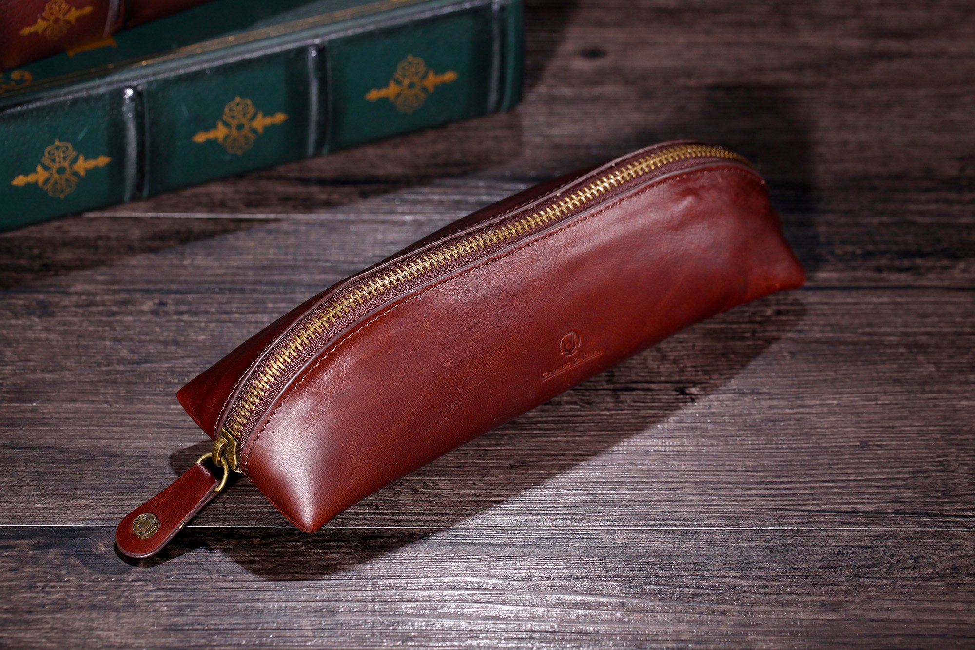 Cronus i Rhea® | ekskluzywny skórzany folder (Scylla) | piórnik etui na długopisy | Prawdziwa skóra | stylowe pudełko upominkowe | mężczyźni - kobiety, Ciemny brąz