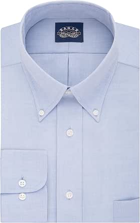 Eagle Men's Non-Iron Stretch Collar Dress Shirt – Regular Fit, Solid Blue Mist, 17.5 Neck 36-37 Sleeve