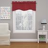 ECLIPSE Kendall Modern Scalloped Valance Rod Pocket Window Curtain for Kitchen or Bathroom, 42 x 18, Chili