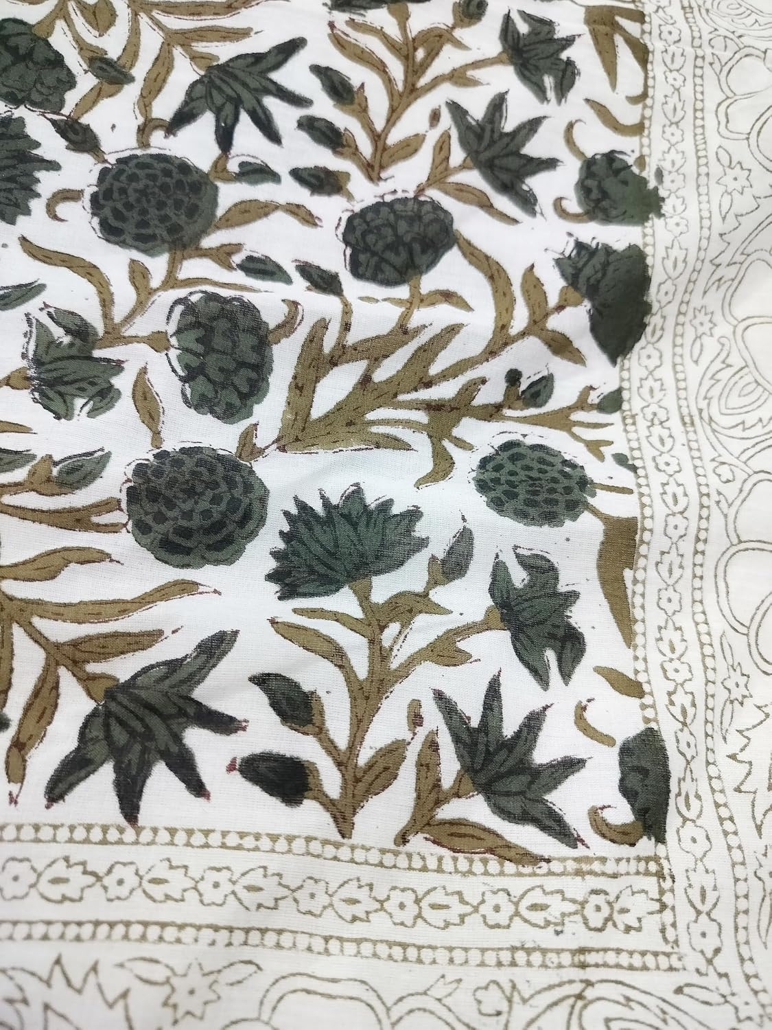 Hand Block Print Cotton AC Dohar Reversible Quilt Comforter King/Queen Size Bedspread Blanket Throw (King/Queen Size 90x108 Inch)