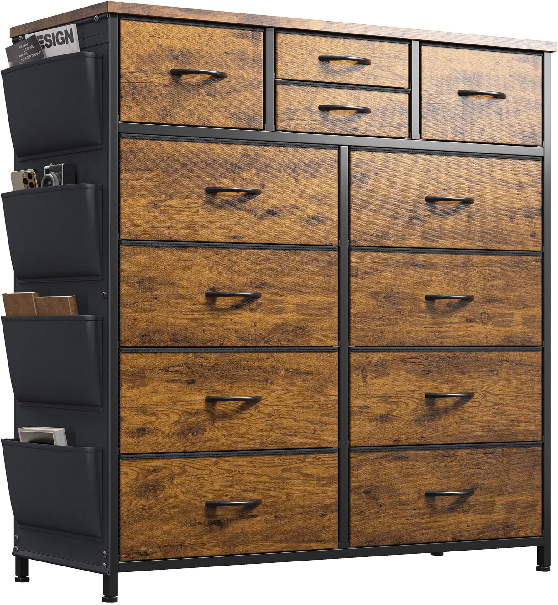 Amazon.com: EnHomee Tall Dresser for Bedroom with 12 Drawers,Dresser ...