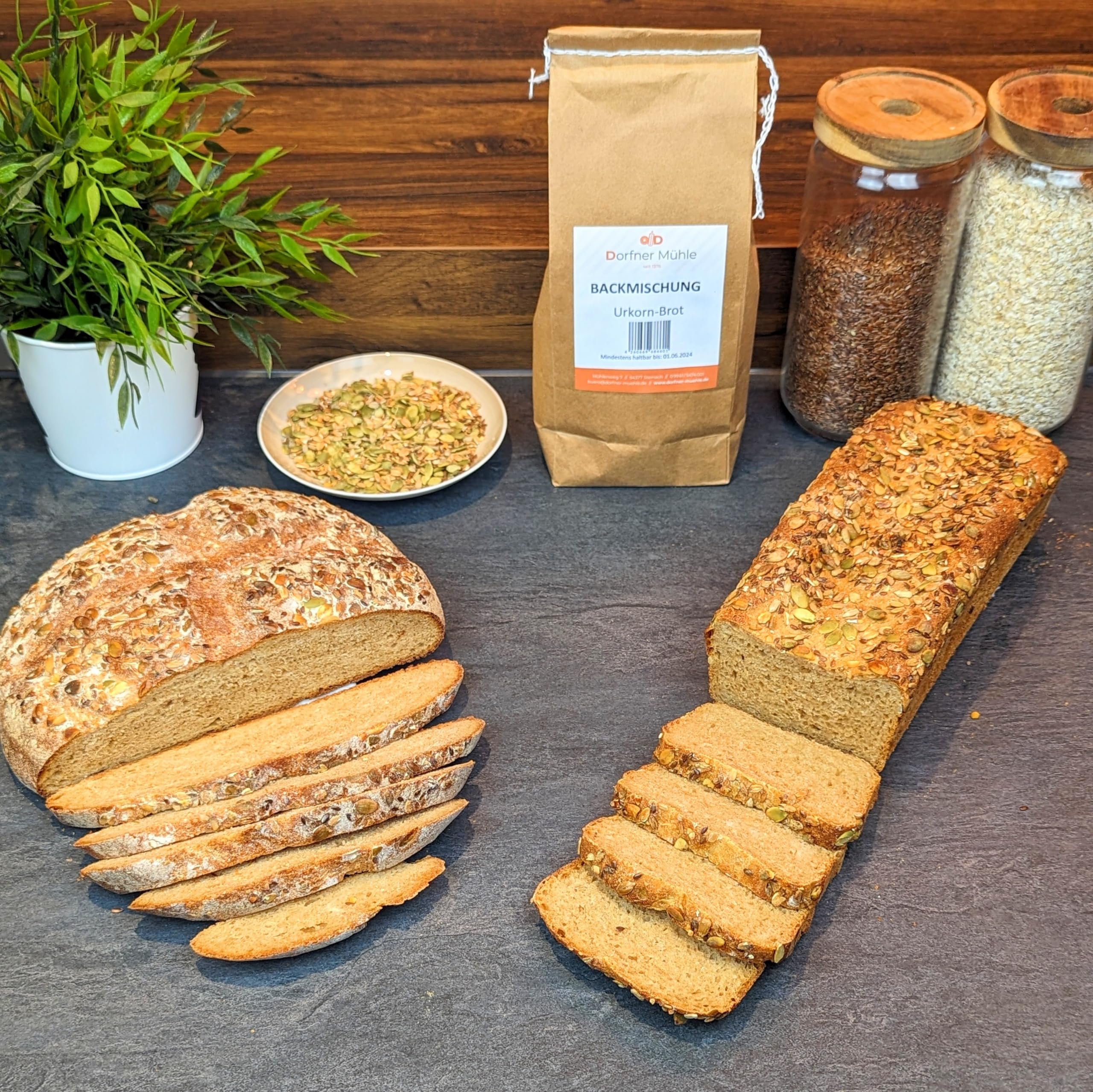 Rustikale Brotbackmischungen für Körnerbrote Dorfner Mühle - 10 Brote [5x1kg] Probierset - Handgemacht in Bayern seit Generationen