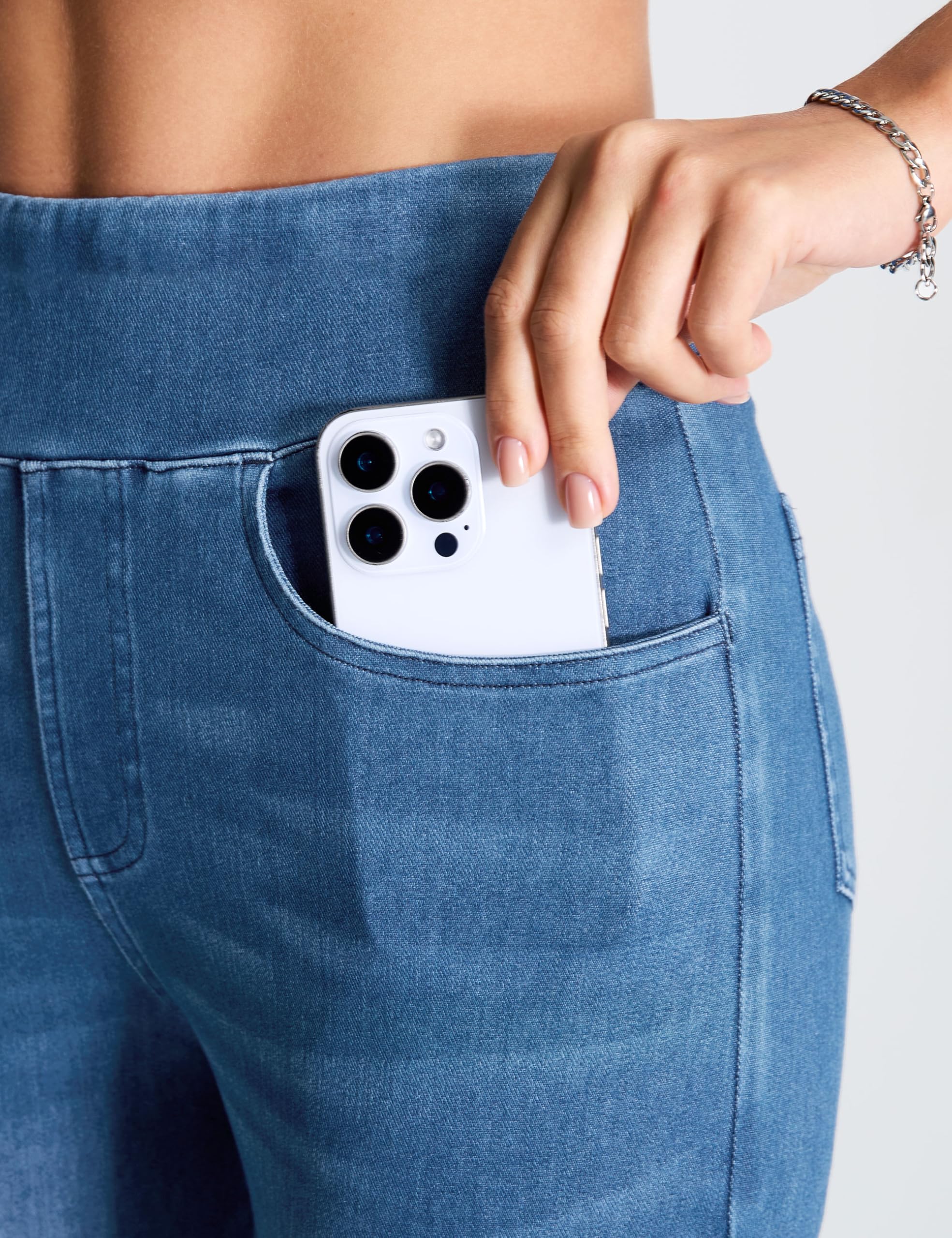THE GYM PEOPLE Damskie dżinsy Scrunch Butt Stretch High Waist Skinny Jeans