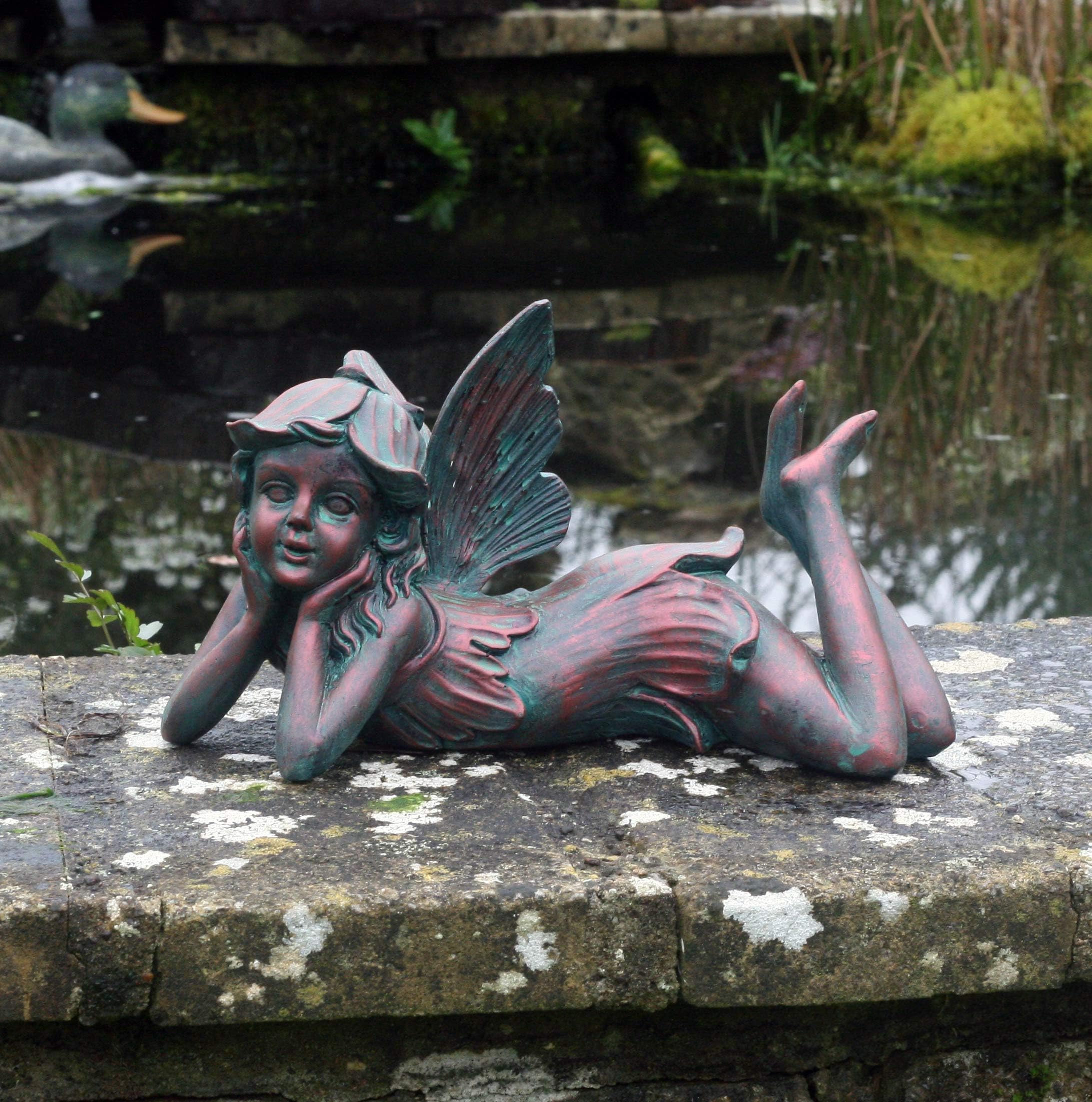 Patty the Sweet Petal Fairy, Bronze effect, Garden Ornament, Gnome, Garden Fairy, Troll, Imp … …