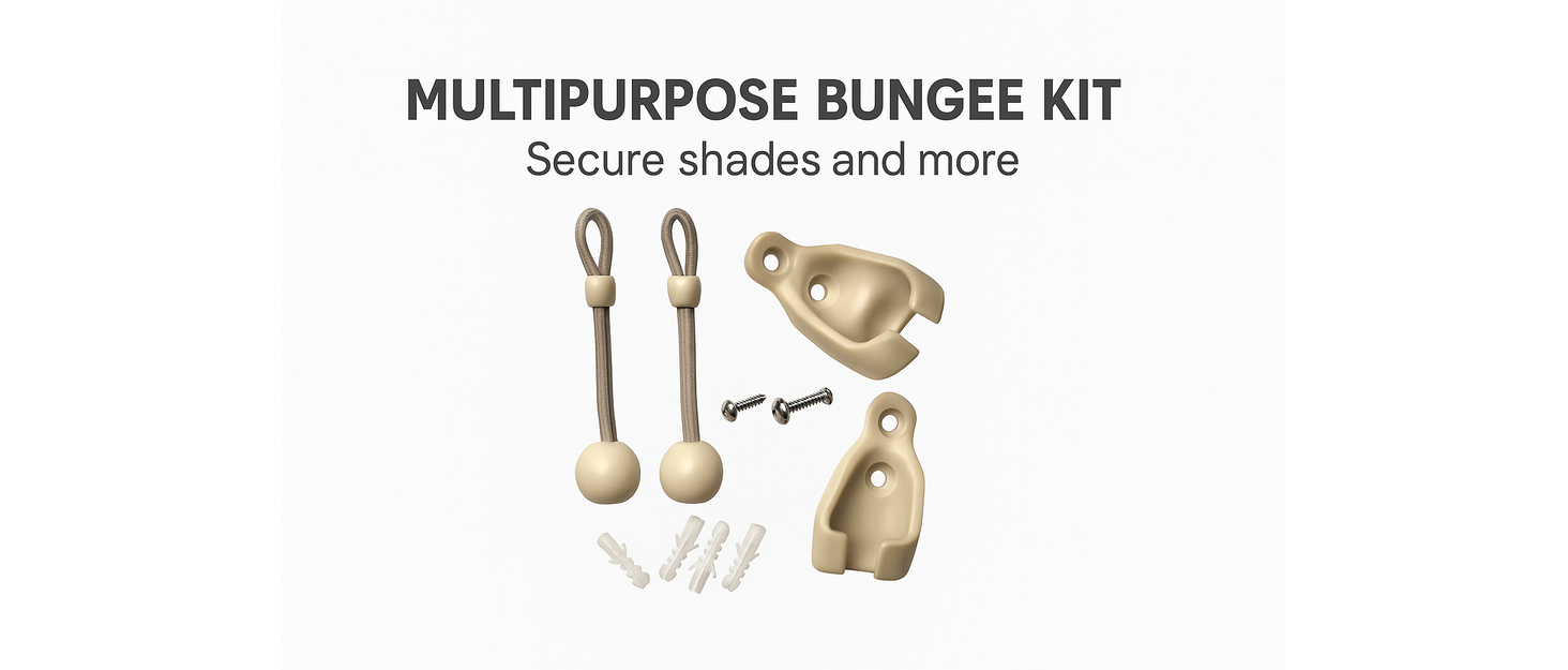 Blinds Bungee Tie Down Kit - Cordless Conversion For Outdoor Shades & Roller Blinds