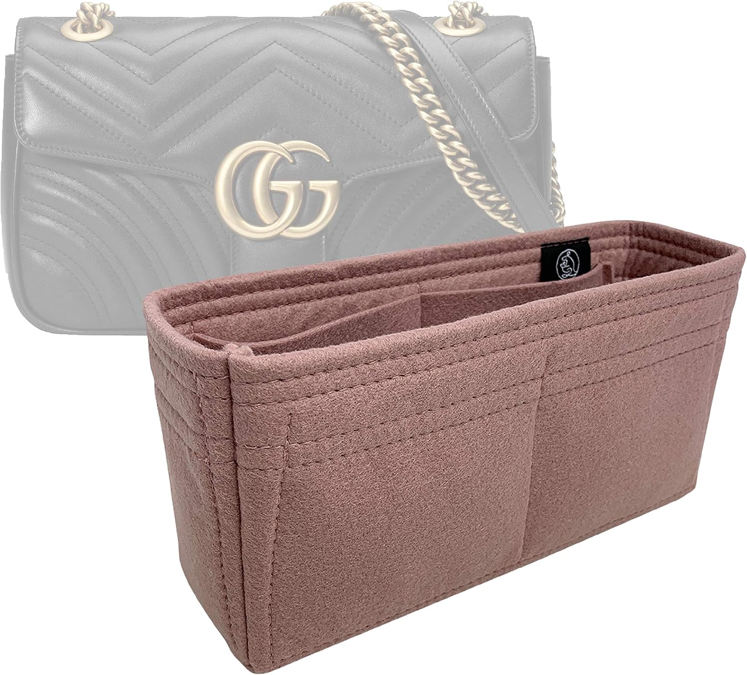 Zoomoni Premium Bag Organizer for Gucci GG Marmont Matelasse Shoulder Bag [Super Mini, Mini, Small, Medium](Handmade/20 Color Options) [Purse Organiser, Liner, Insert, Shaper]
