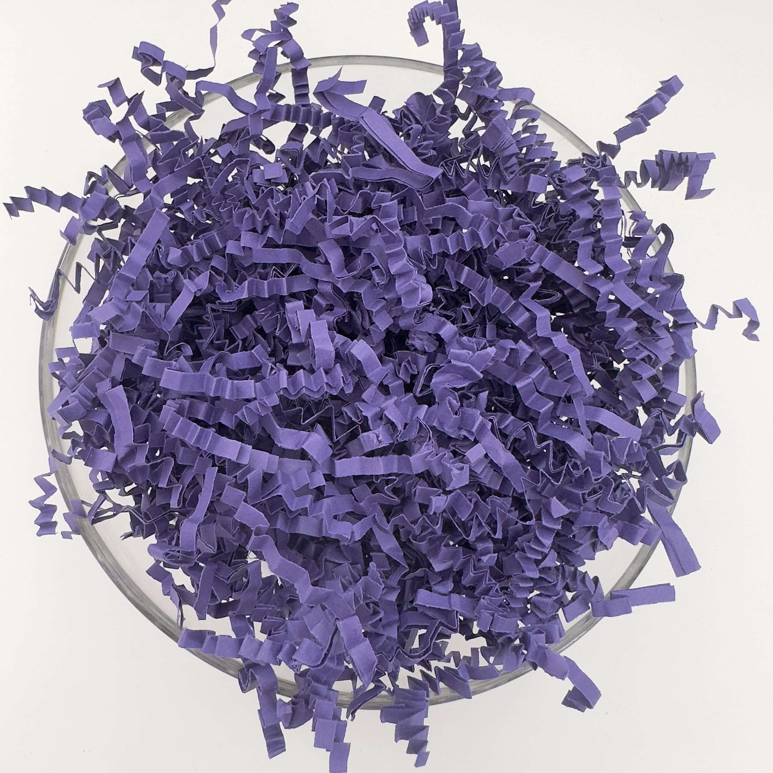 ShredAstic® SHREDDED PAPER ZIGZAG CRINKLE CUT / 3 metres curling ribbon Gift Packaging Baskets Hampers (100 grams, Purple)