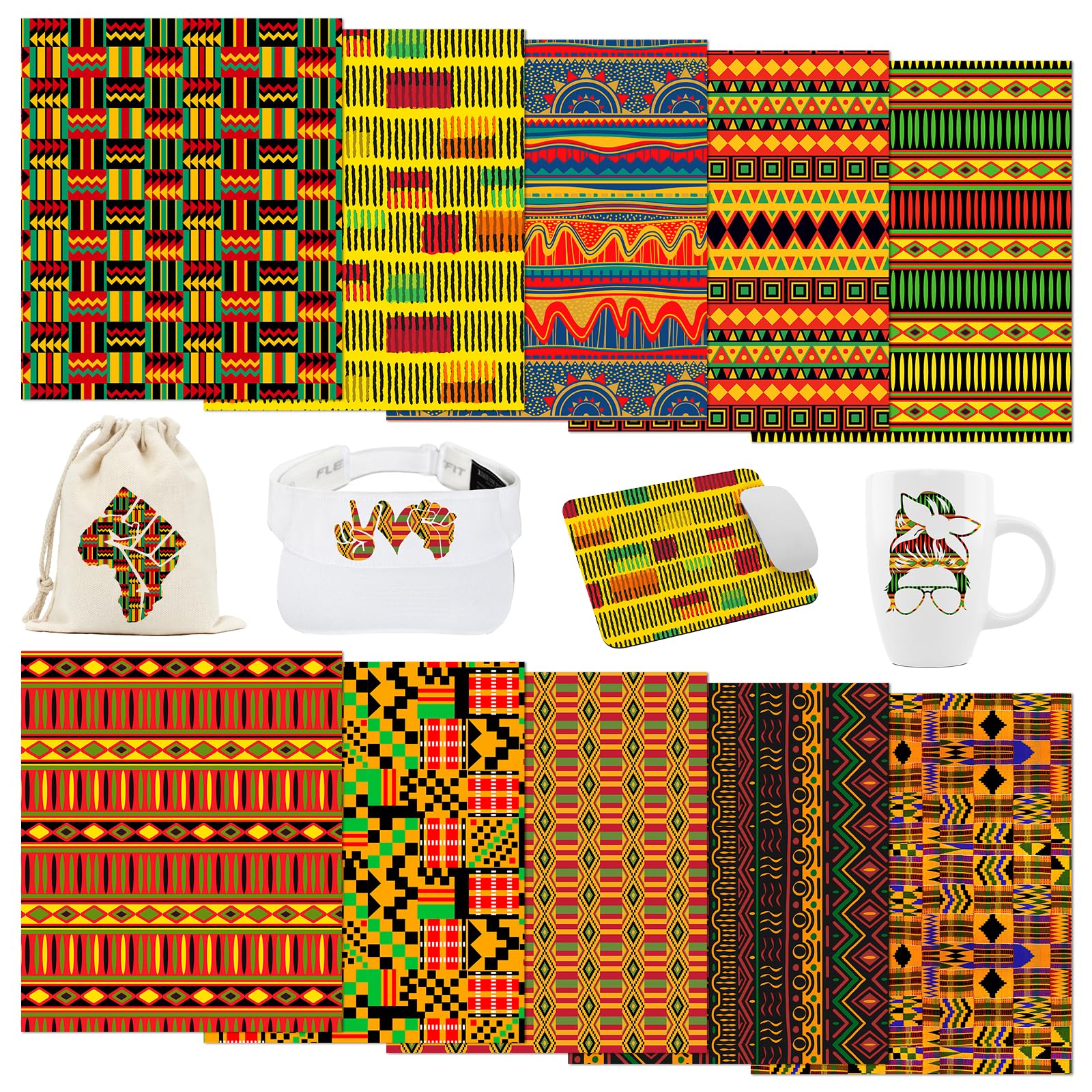 Encre infusible Kwanzaa Tintnut anti-fissure pour tasses et textiles Cricut
