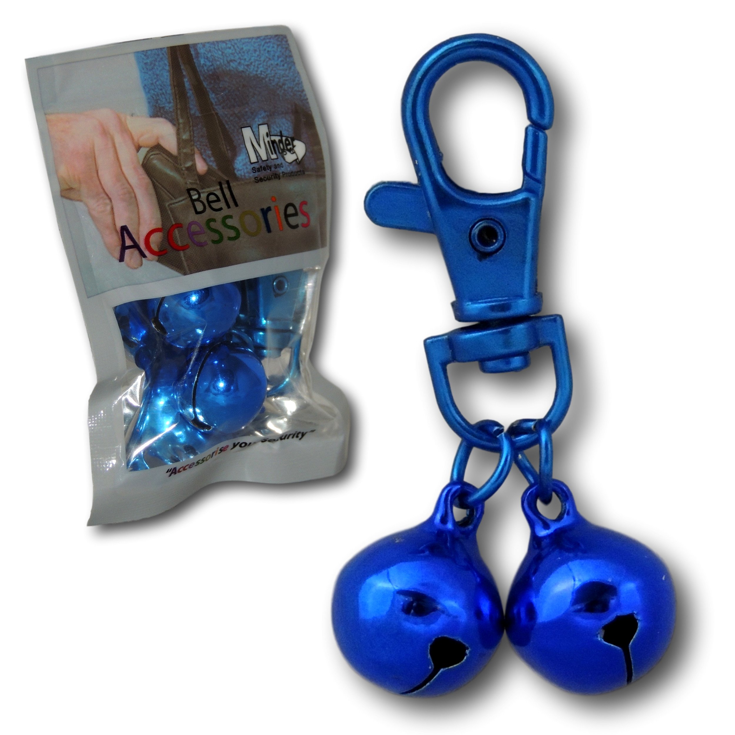 Minder Bell Accessories Handbag Purse Keys Wallet Phone Theft Pickpocket Holiday Twin Security Alarm Bells Attachment (Blue)