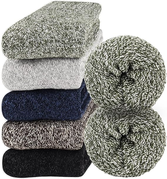 Jeasona Winter Wool Socks for Men Thick Warm Thermal Boot Gifts for Men Dad