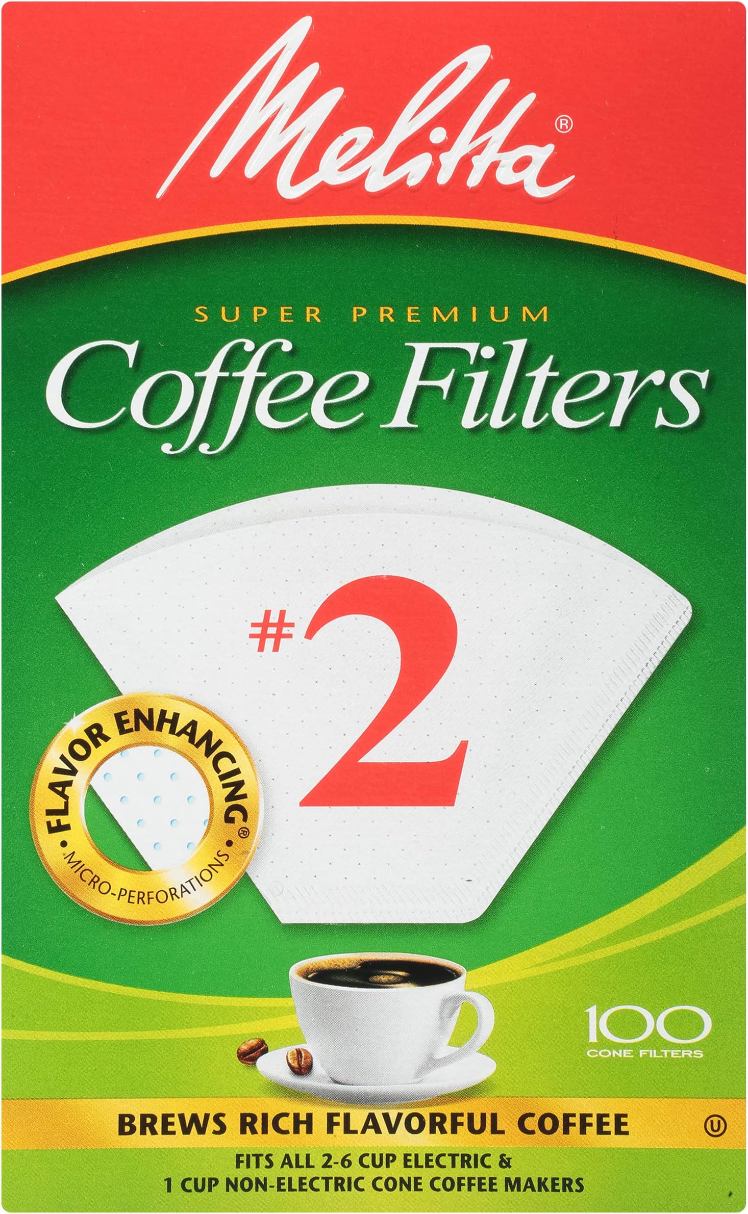 #2 Cone Coffee Filters, White, 100 Count - Packaging May Vary