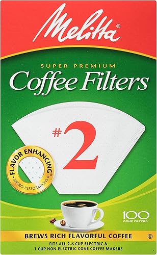 Melitta - #2 Super Premium filtros de café cónicos