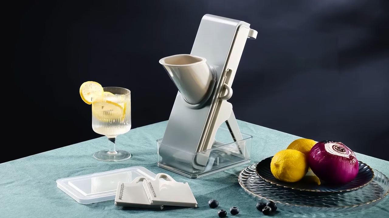 Tagliaverdure Manuale Con Lama Acciaio Inox - Affettatrice Per Cipolla, Patate, Verdure E Frutta Con Base Antiscivolo