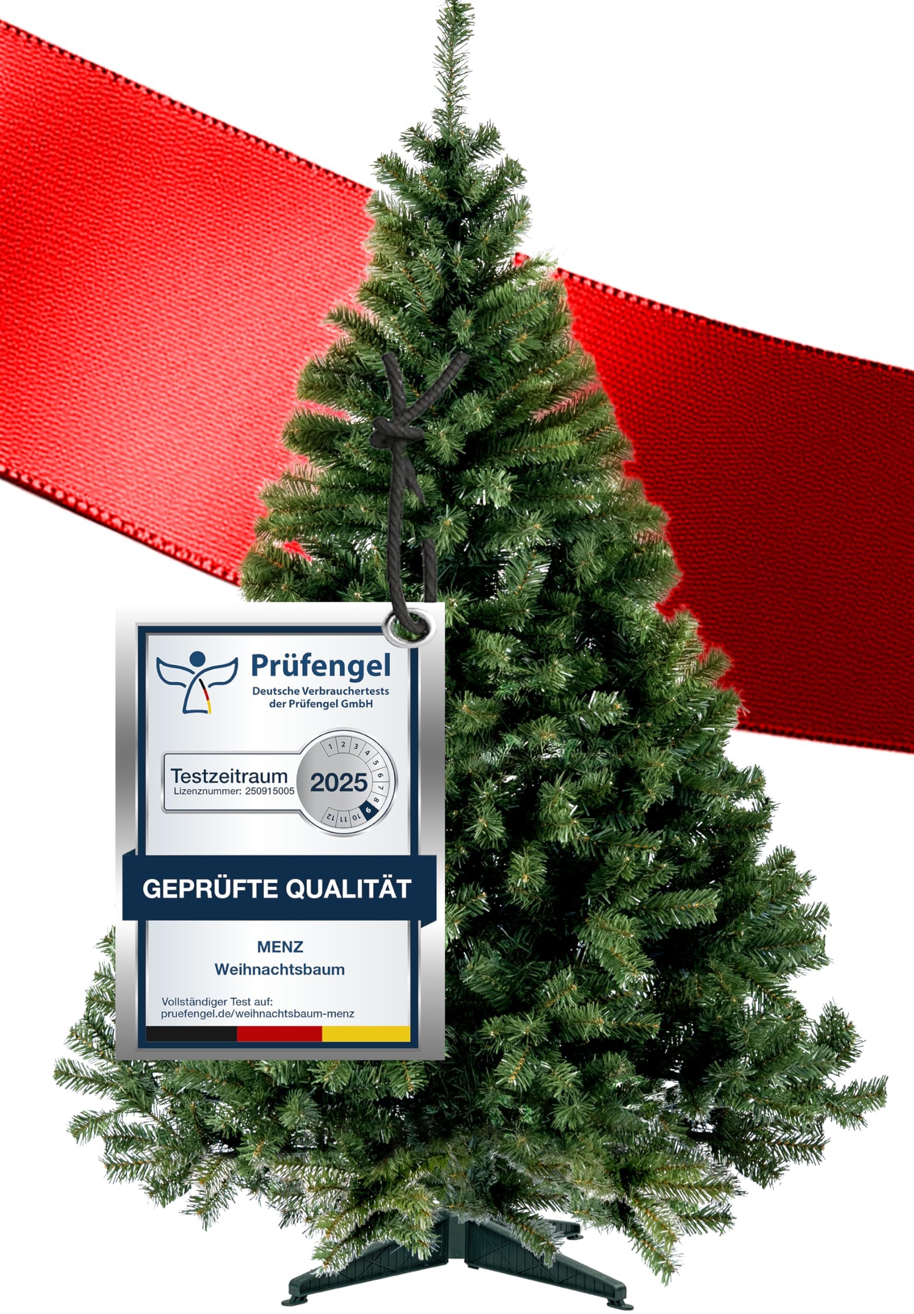 Sapin de Noël artificiel 180 cm, vert, convaincant pour 10 ans, facile d'entretien, peu coûteux, festif Menz