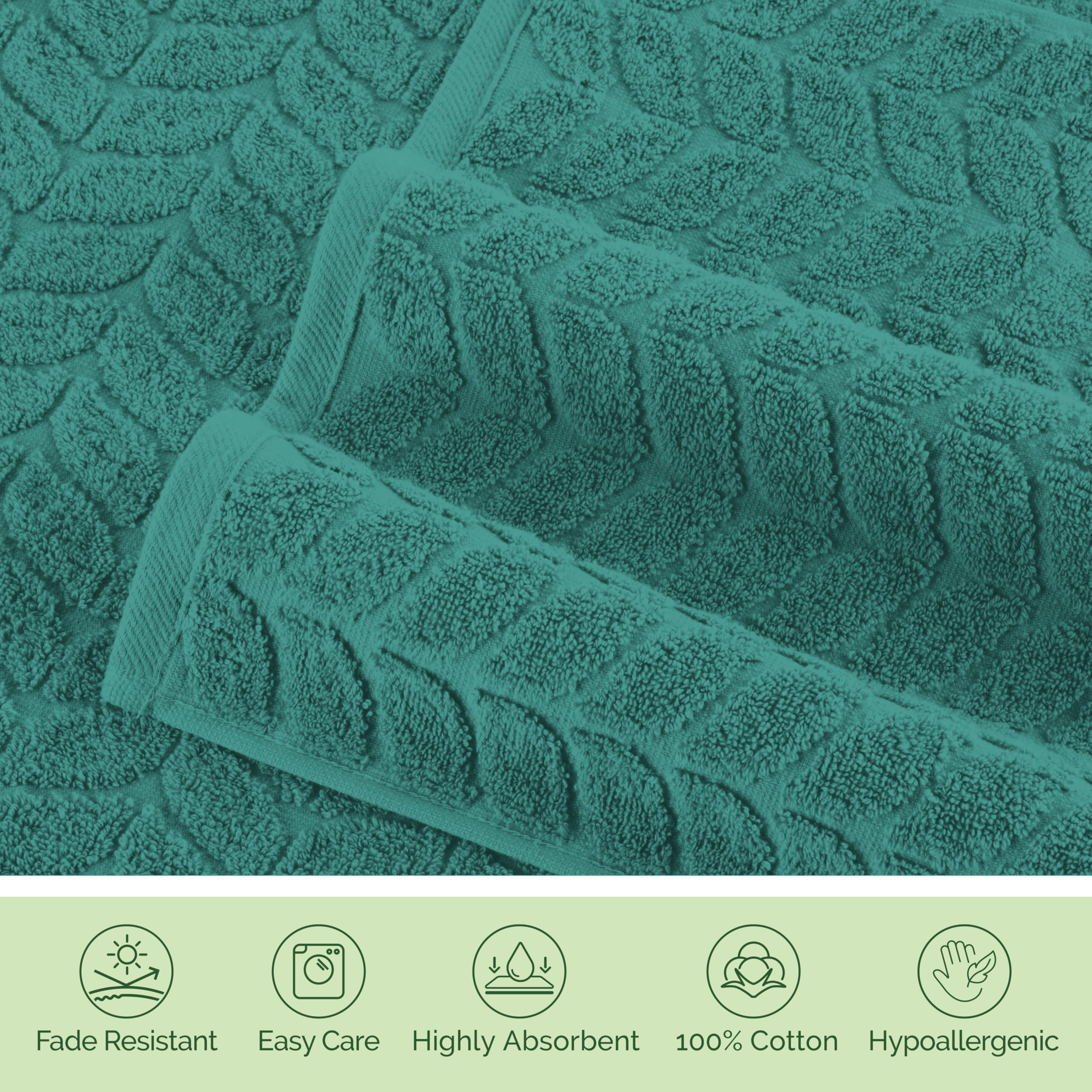 Elegant Comfort Set di 6 asciugamani di lusso in 100% cotone turco jacquard intrecciato di alta qualità alberghiera, morbidi e assorbenti, include 2 asciugamani da bagno, 2 asciugamani e 2 salviette,