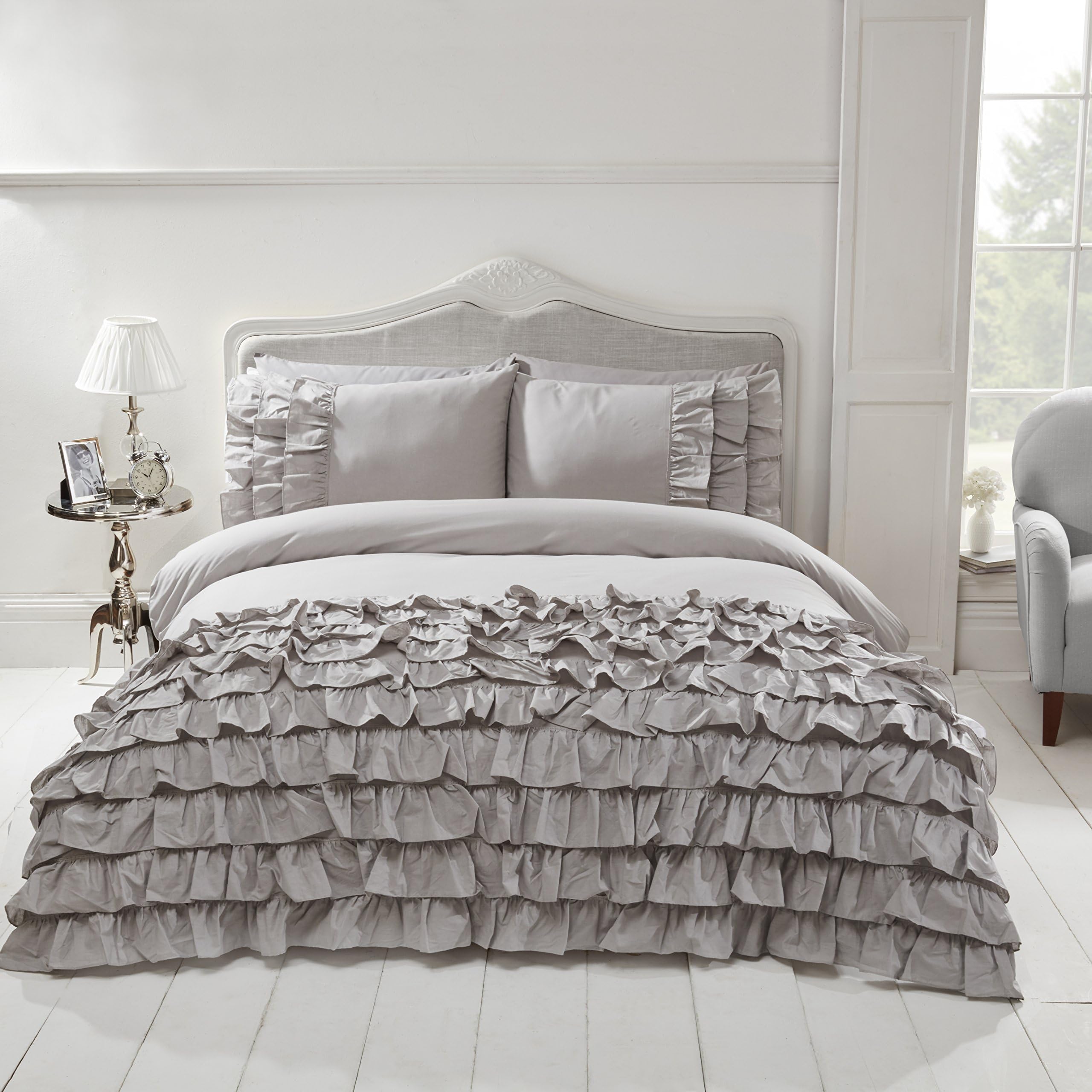 Rapport Home Flamenco Duvet Set, Double-Grey, Polyester-Cotton