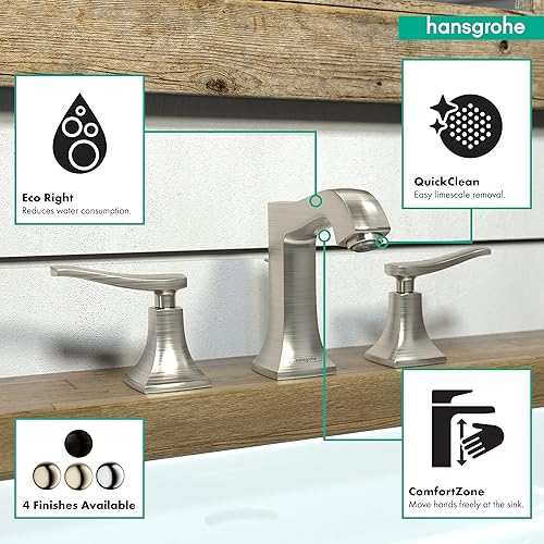 Miniatura 4 de hansgrohe Metris C Classic 31073821 - Grifo de repuesto para lavabo de baño de 6 pulgadas de alto en níquel cepillado, 31073821