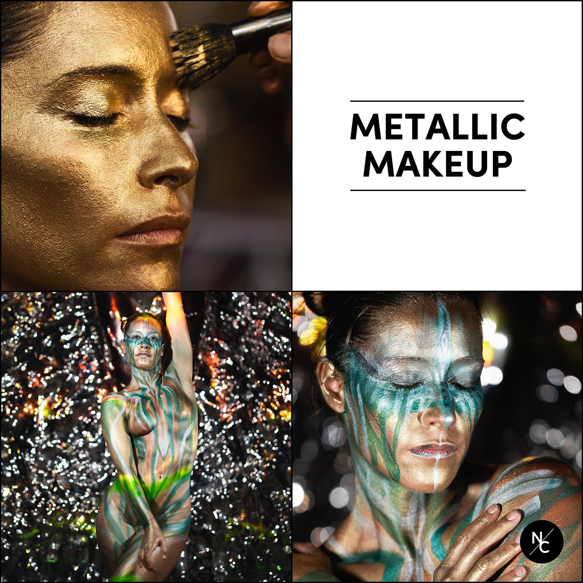 Narrative Cosmetics Metallic 12 Color Palette, Luxury Water Activated Makeup for Face and Body - Image 2