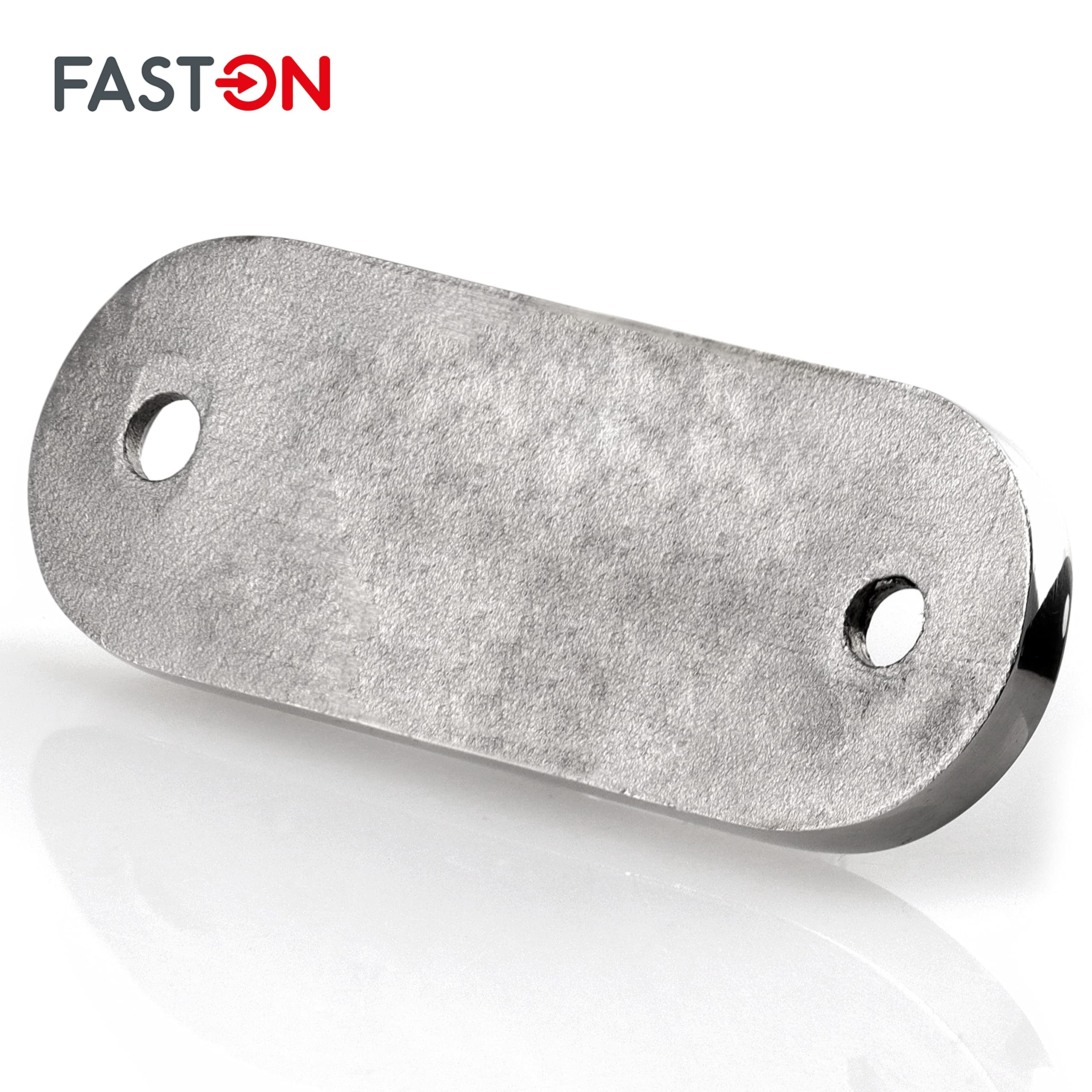 FASTON® Augplatte Oblong poliert Edelstahl A4 V4A Bügelplatte Deckauge Wandöse Befestigungshaken Ösenplatte Wandbefestigung Zurröse