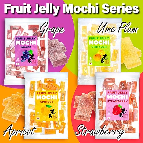 Vista 8 de YAMASAN KYOTO UJI Jelly Fruit Mochi, caramelo tradicional japonés, envuelto individualmente, trabajos artesanales, 100% ciruela Ume japonesa, 10.58