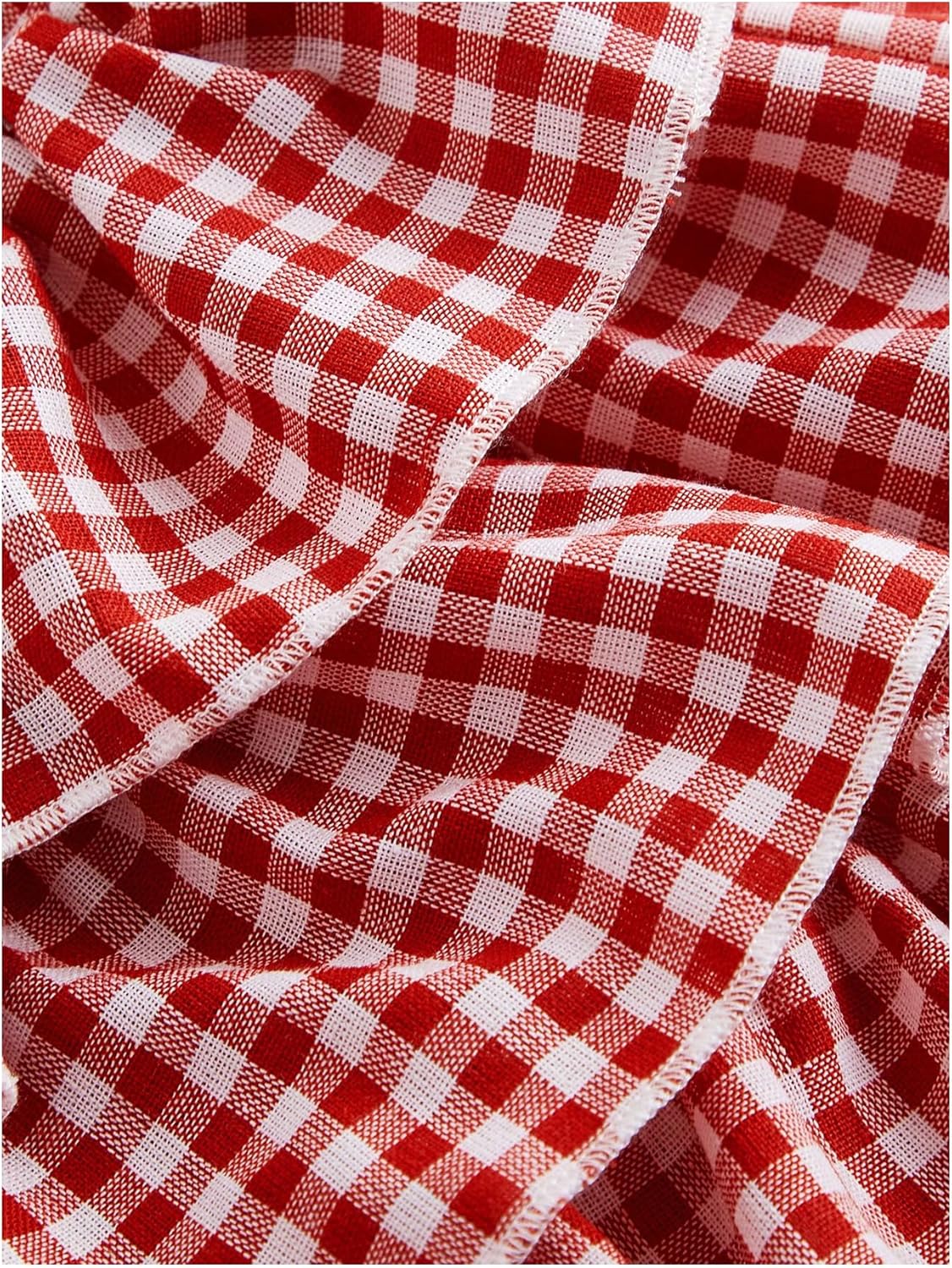 Verdusa Women's Plus Size Y2k Gingham Plaid Mini Shorts Tiered Layered Ruffled Shorts
