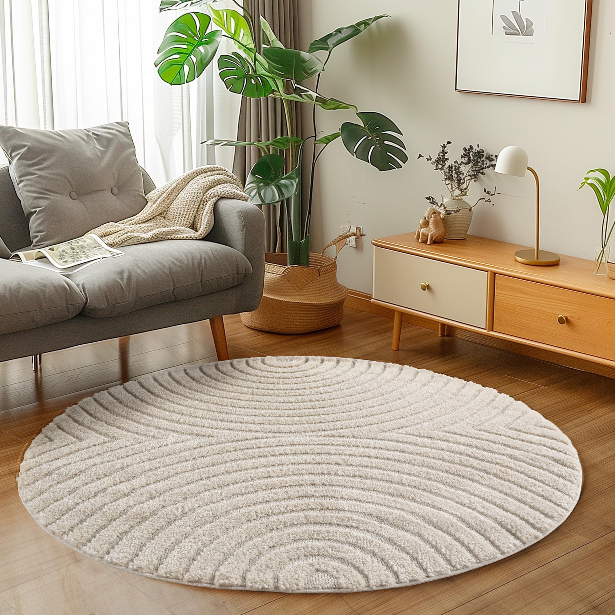 Carpetsale24 Wohnzimmer Teppich Hochflor Skandi Boho Karo Muster Hoch-Tief Struktur Shaggy Langflor Weich Flauschig Strapazierfähig Pflegeleicht Modern für Schlafzimmer