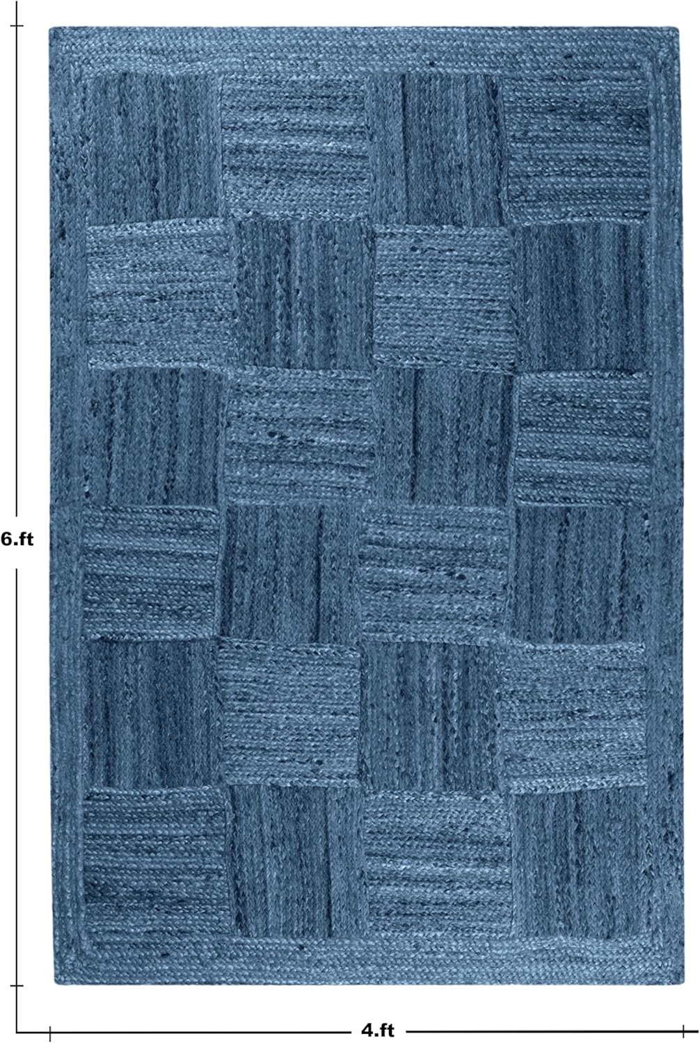 Kilim Runner Jute Runner Rug 2.6x20 Indoor Outdoor Orange Blue Design Sisal Jute Rug Thick 0.27" Geometric Pattern Carpet Flatweave Area Handmade Boho Rugs for Hallway, Staircases, Corridor