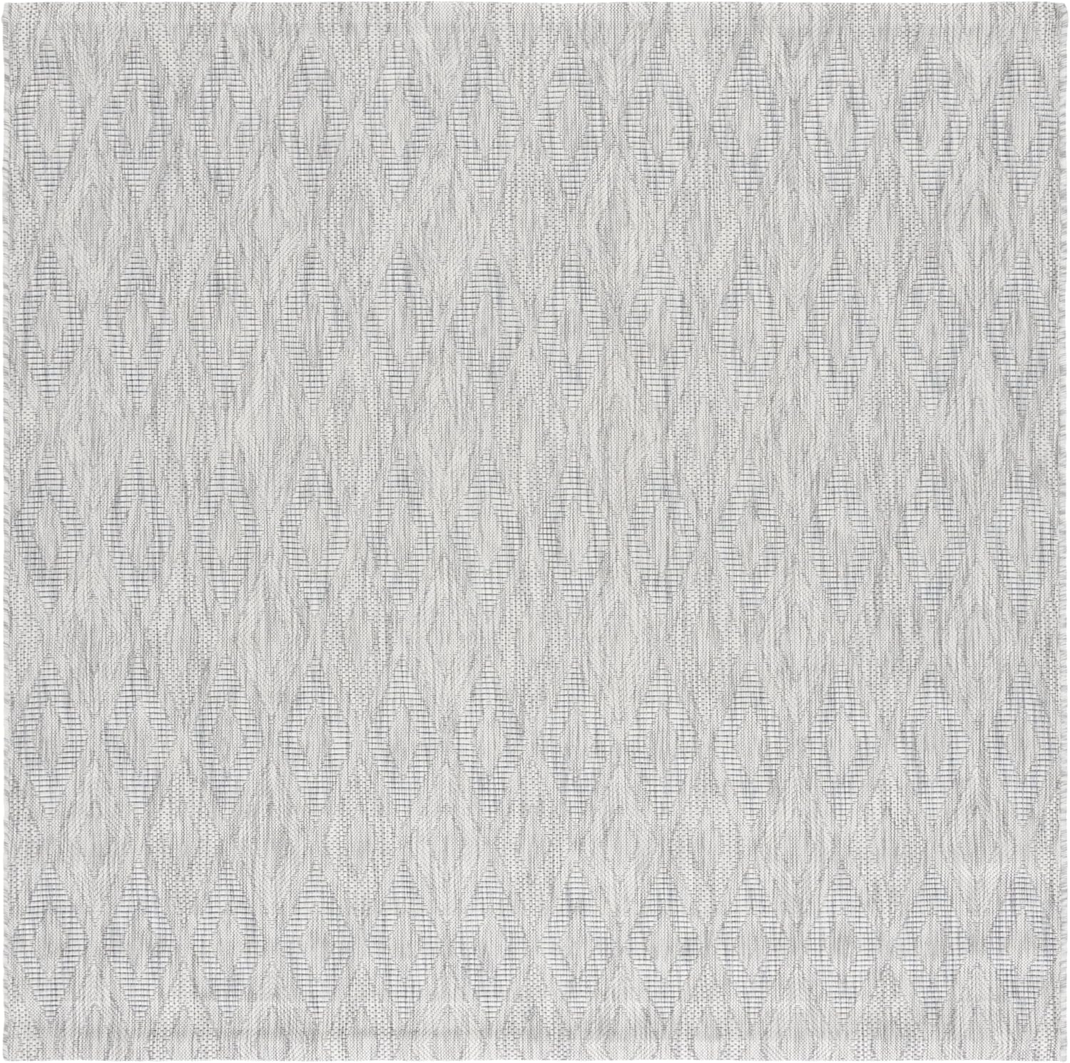 SAFAVIEH Washable Rug Outdoor Courtyard Collection - 6'7" Square, Grey, Non-Shedding & Easy Cleaning, Ideal for Patio, Backyard, Mudroom (CY8522-36811)