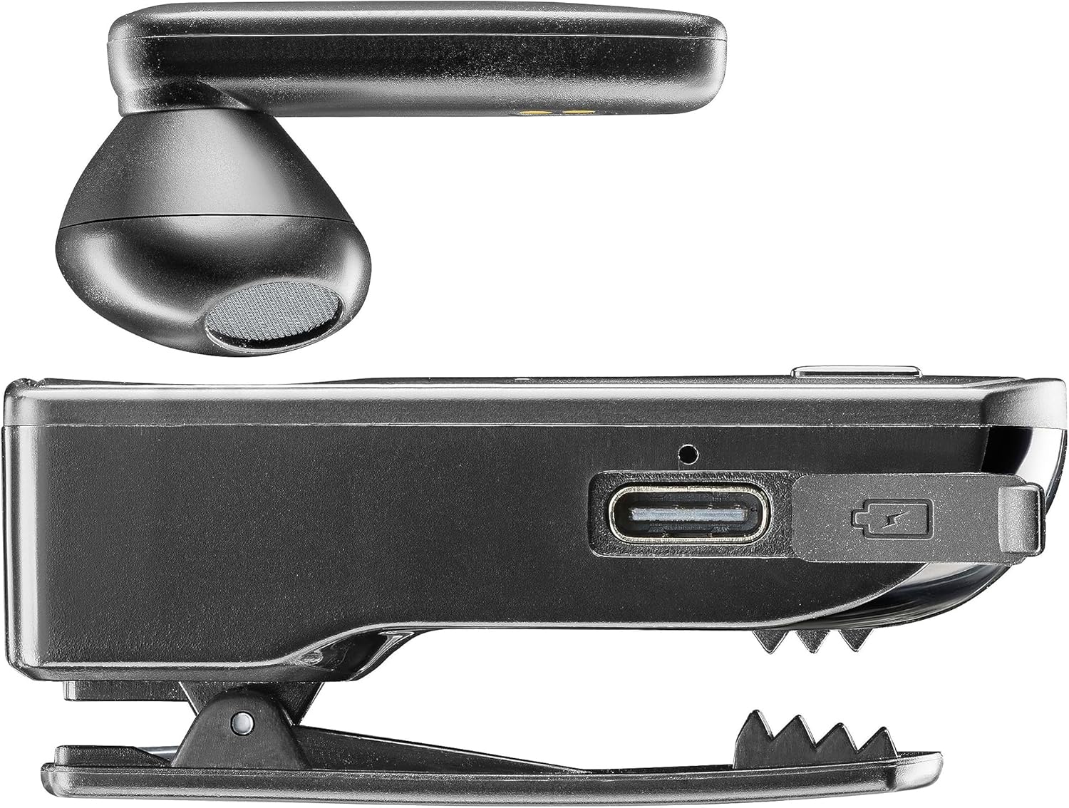 Страна view of Cellularline Clip Pro showing USB-C port and clip