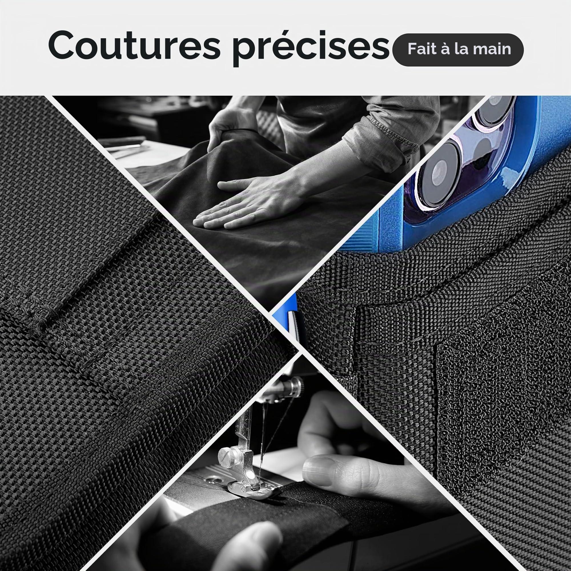 Gcepls Étui de téléphone portable double pour homme, grand sac banane en nylon pour 2 smartphones, avec passant de ceinture, pour iPhone (16, 15, 14, 13, 12, 11) Pro Max/Plus, Samsung Galaxy (S24,