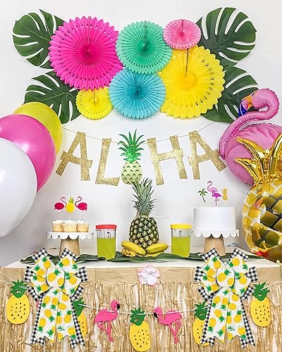 Miniatura 4 de 2 lazos de piña de verano para corona, lazos de corona de primavera y verano, lazos de lana cuadriculada negra y blanca, lazos de arpillera para