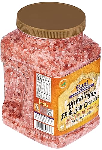 Miniatura 7 de Rani - Gránulos de sal rosa del Himalaya (84 minerales esenciales) 64 onzas (4 libras) tarro PET de 4.0 lbs  Todo natural  Vegano  Apto para gluten