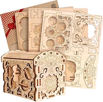 ESC WELT Secret Treasure Box 3D Wooden Puzzle - 3-In-1 Game, Gift Box for Money, Vouchers & Cards - Teenagers & Adults