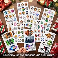 Vista 2 de Paquete de 100 calcomanías de gimnasio, calcomanías impermeables de vinilo para entrenamiento de fitness con citas motivacionales, levantamiento