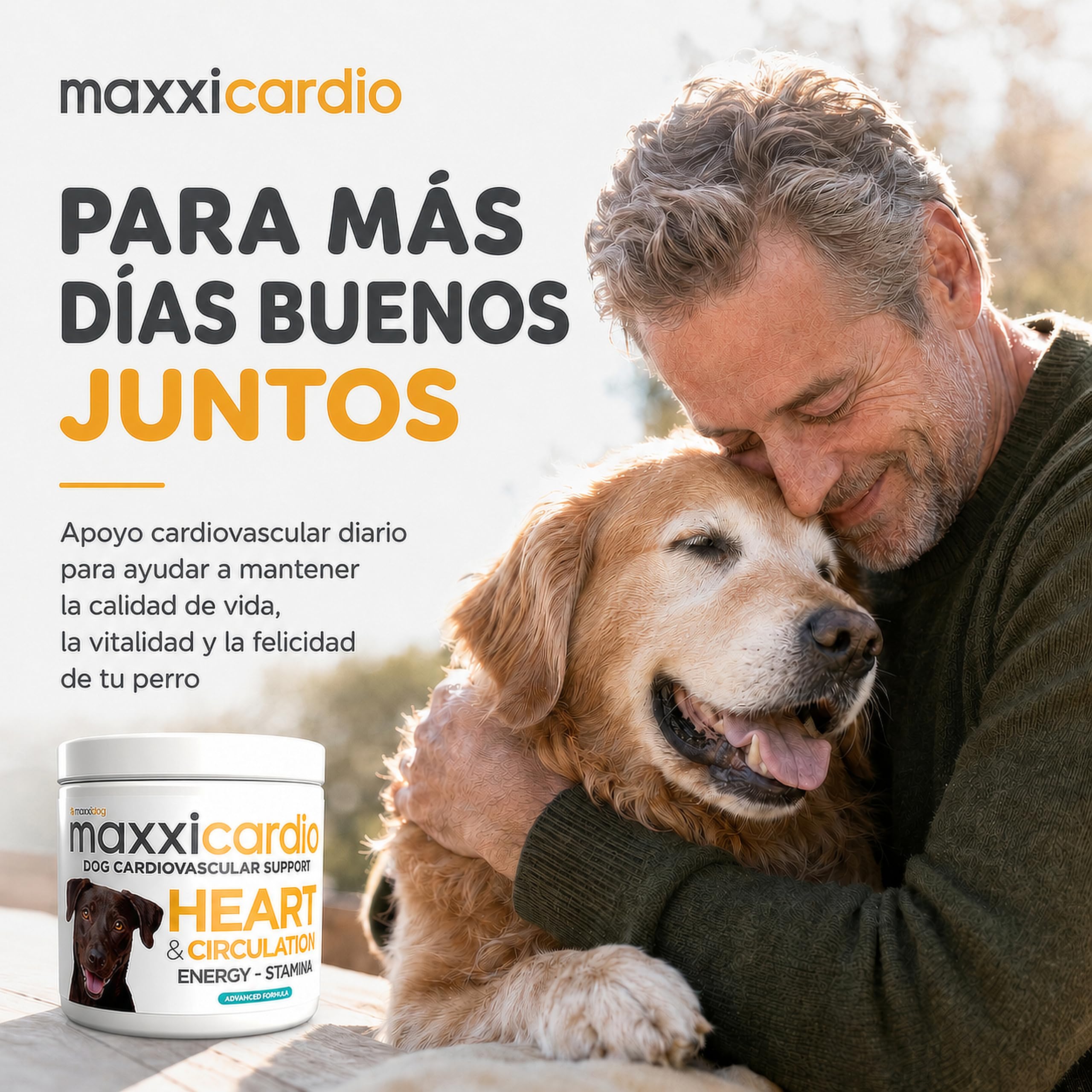 maxxipaws maxxicardio Soporte para el Corazón y el Sistema Cardiovascular - Suplemento en Polvo para Perros, 90 g