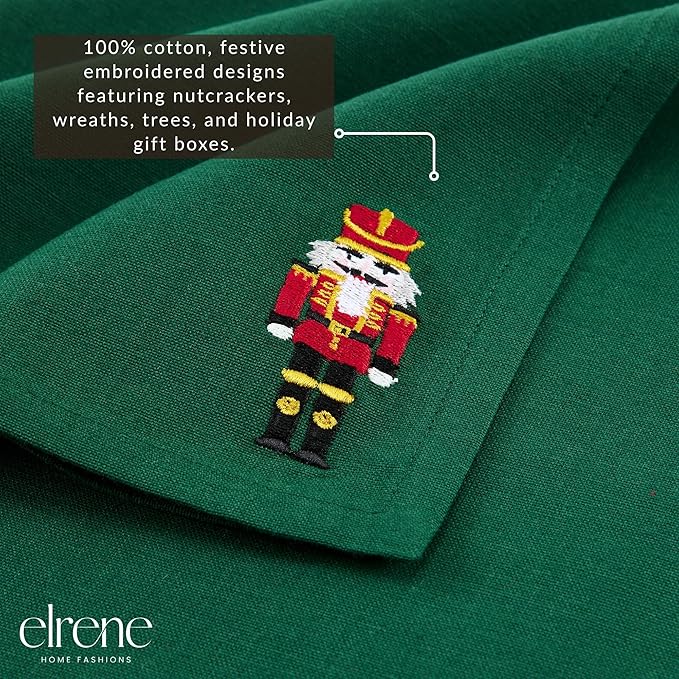 Servilletas de tela bordadas navideñas Elrene, juego de 4, 43 cm miniatura 3